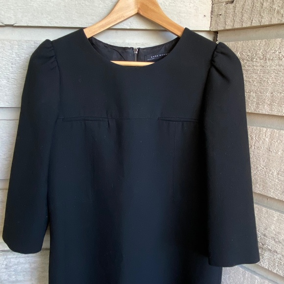 zara | structured mini dress | black | medium - Picture 7 of 11